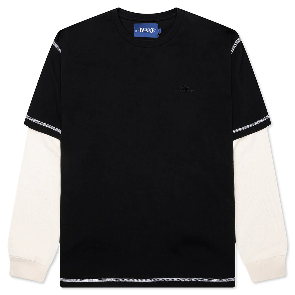Waffle L/S Shirt - Black