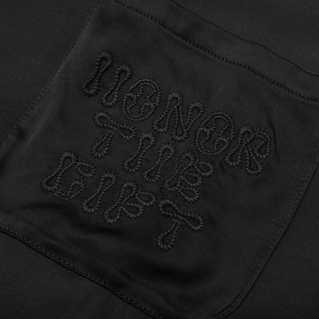 B-Summer Blanket Stitch Woven Shirt - Black - Image 4