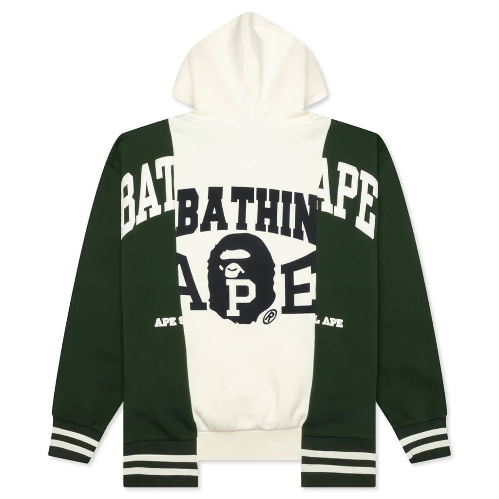 Badges Color Blocking Pullover Hoodie - Ivory - Image 2