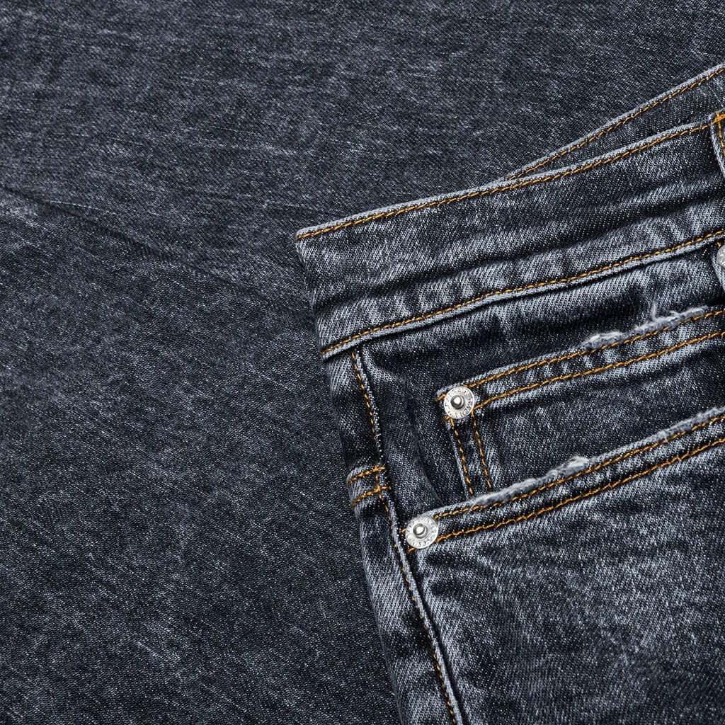 6 Pocket Slim Denim Pants - Black - Image 4