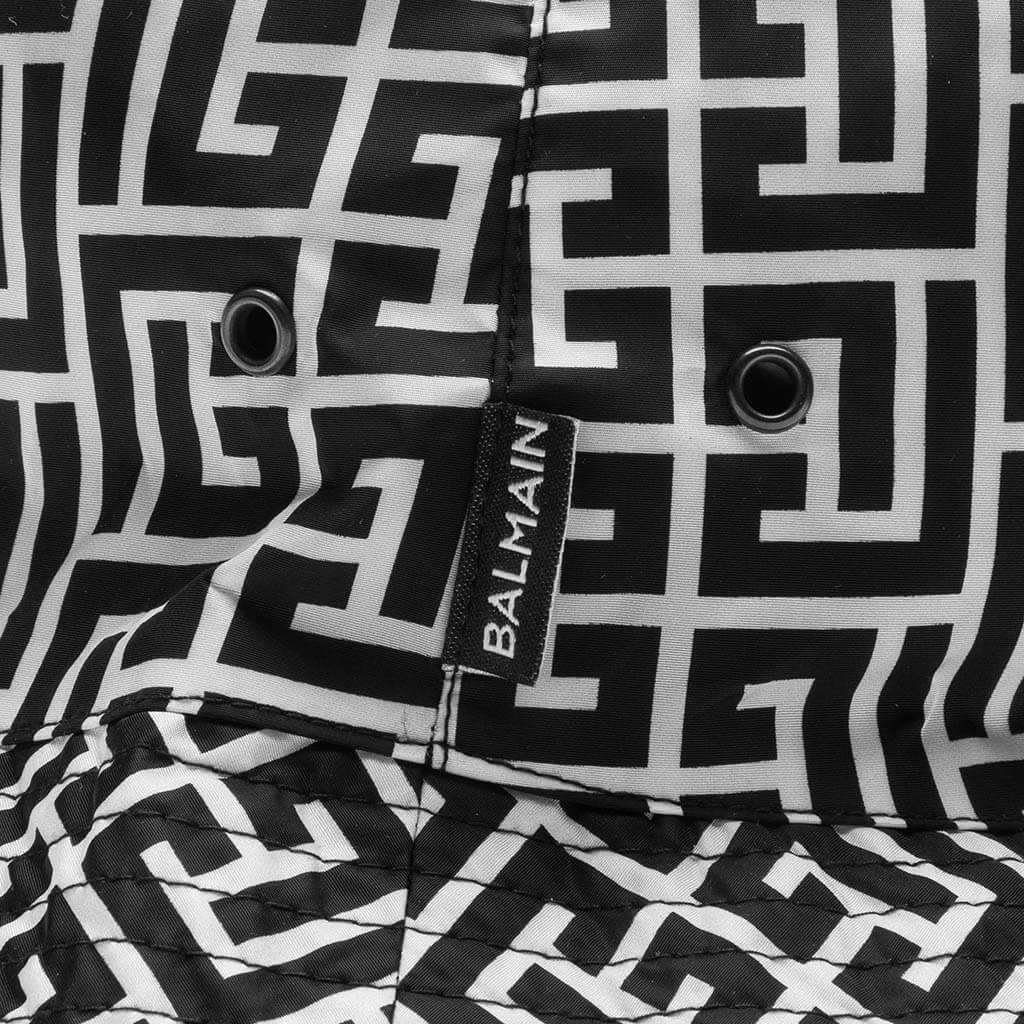 Monogram Nylon Bucket Hat - Ivory/Black - Image 2