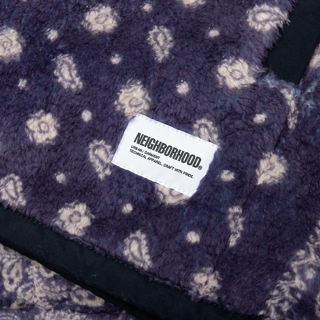 Bandana Pattern Fleece Jacket - Navy - Image 5