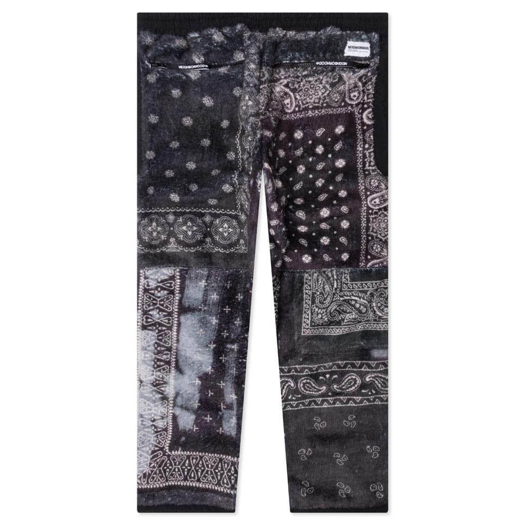 Bandana Pattern Fleece Pants - Black - Image 2