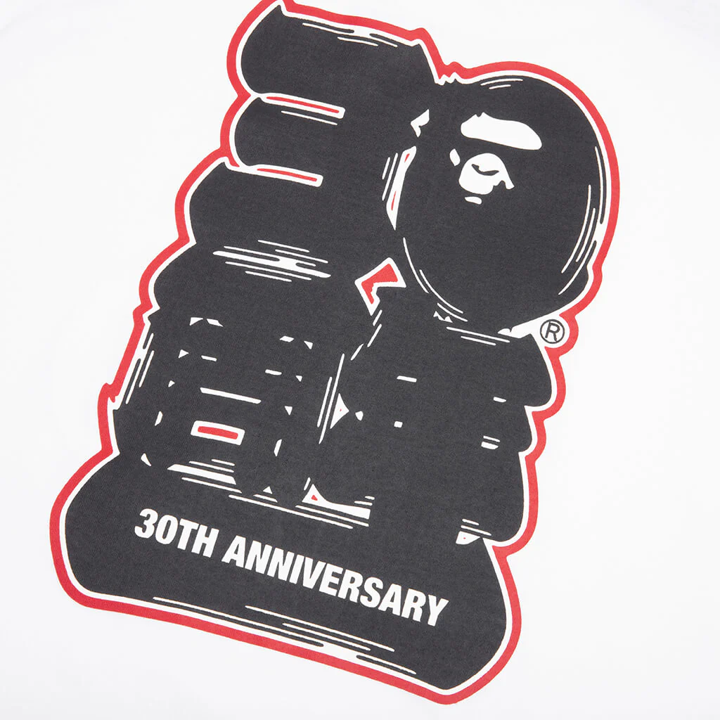 Bape 30th Anniversary Ape Head Tee - White/Red - Image 4