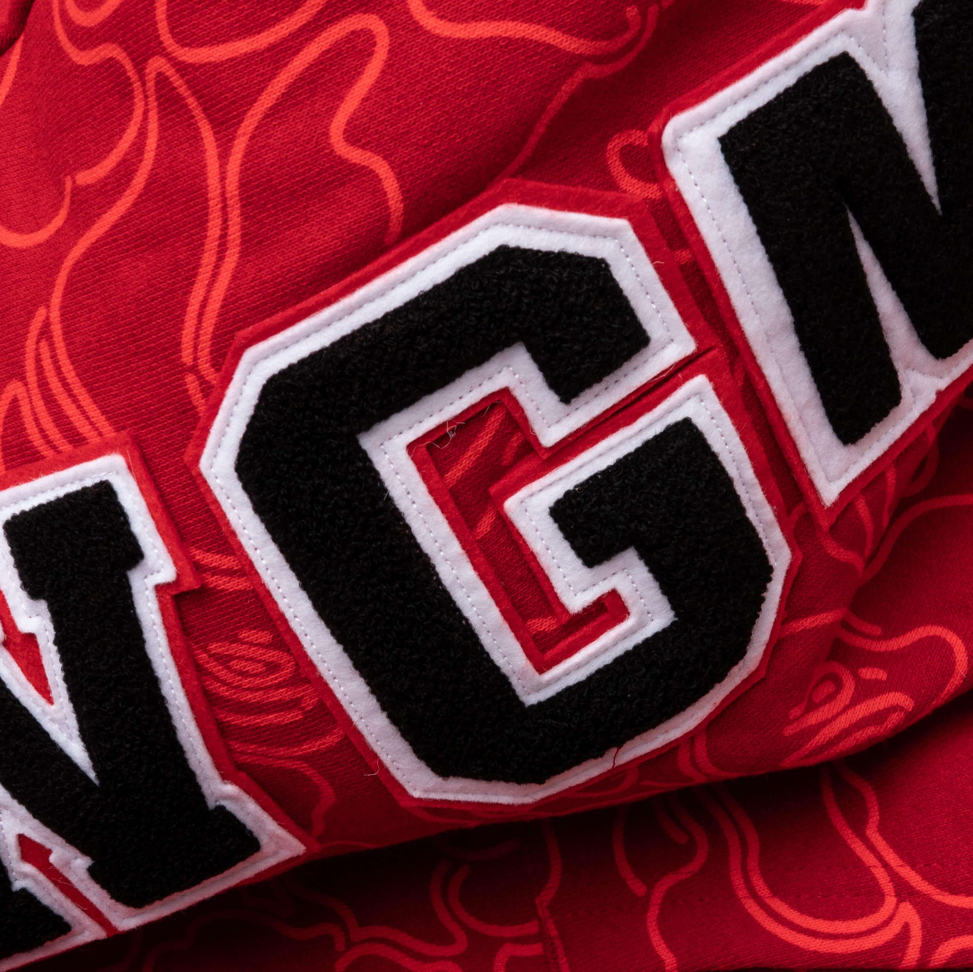 Bape 30th Anniversary Line Camo Shark Full Zip Hoodie - Red - Image 6