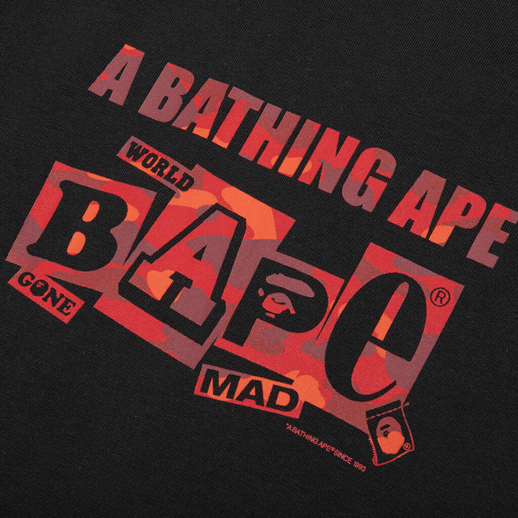 Bape Text Graphic Tee - Black - Image 4