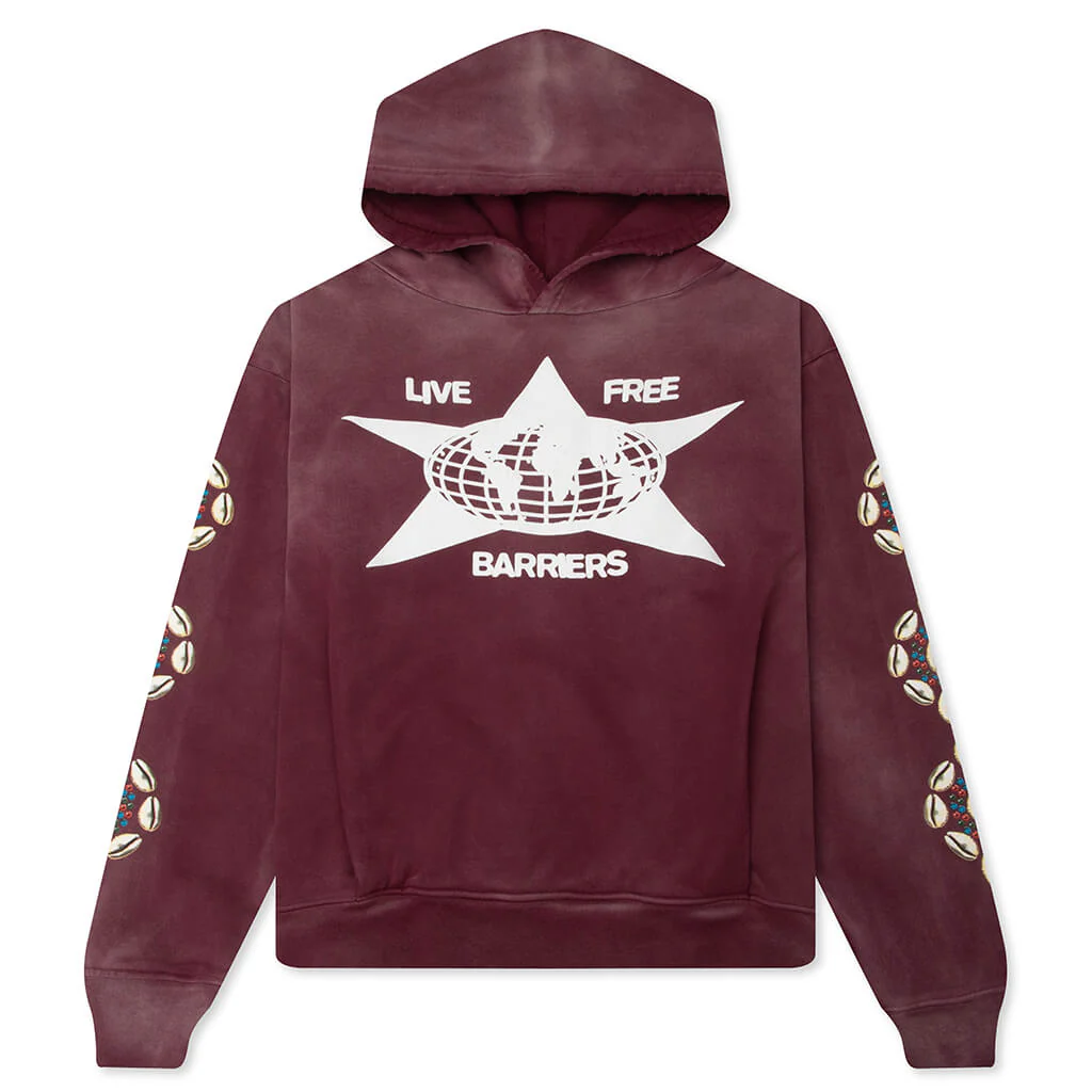 Barriers Cowrie Shell Hoodie - Maroon