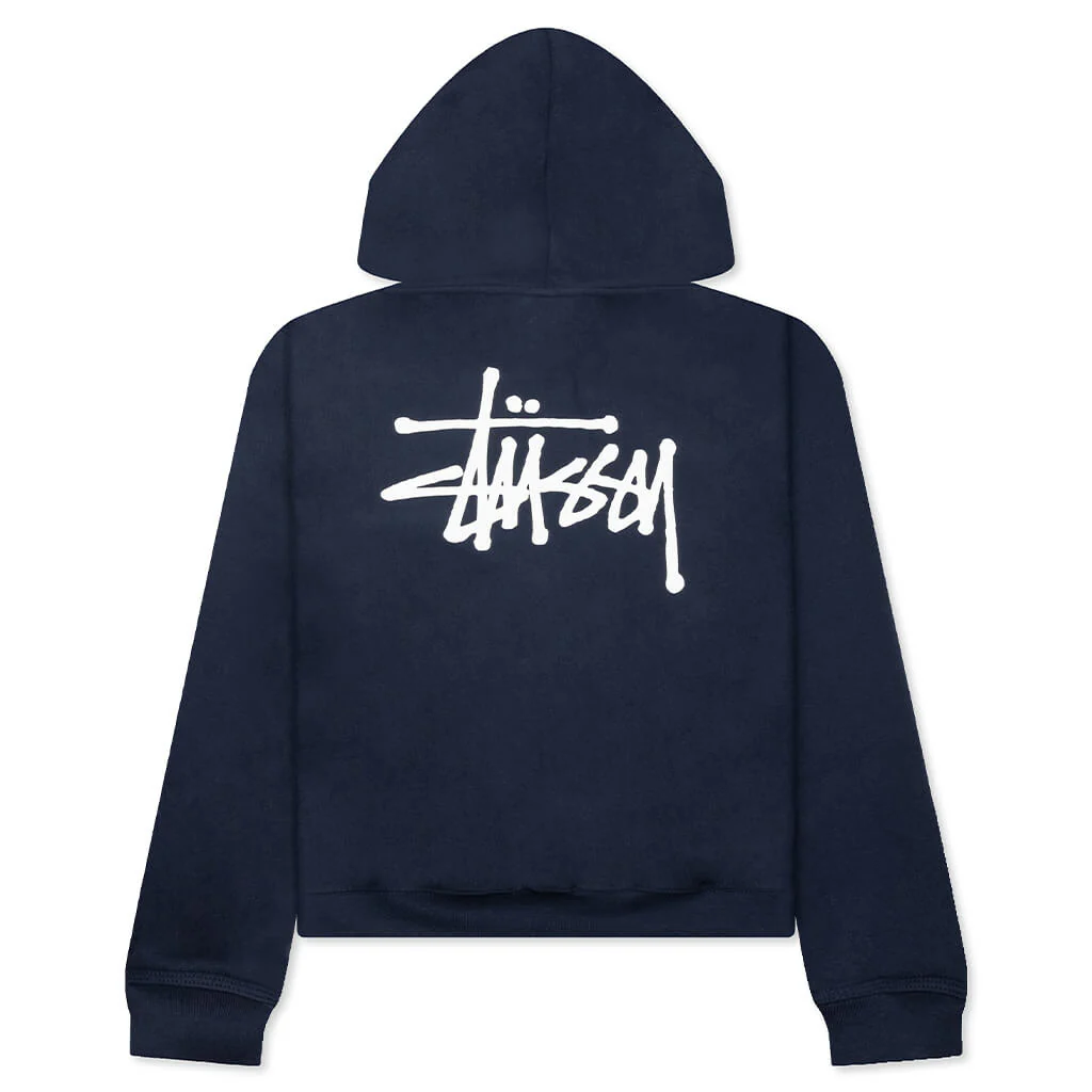 Basic Stussy Zip Hoodie - Navy