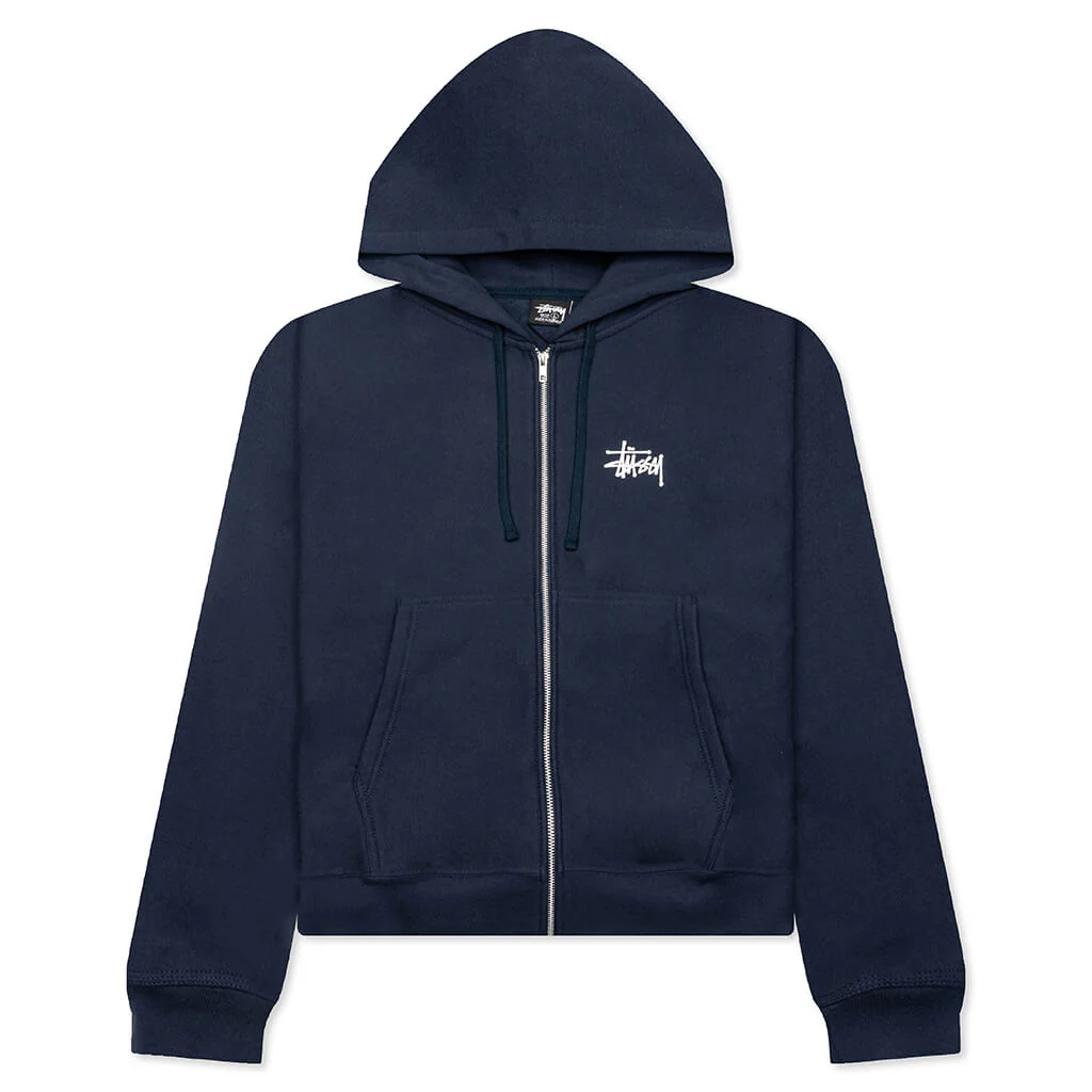 Basic Stussy Zip Hoodie - Navy - Image 2