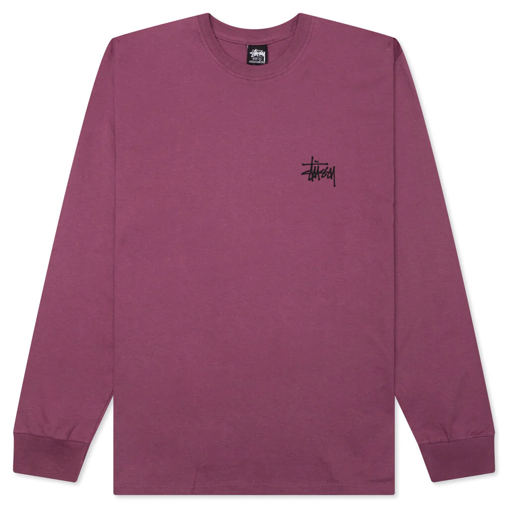 Basic Stussy L/S Tee - Berry