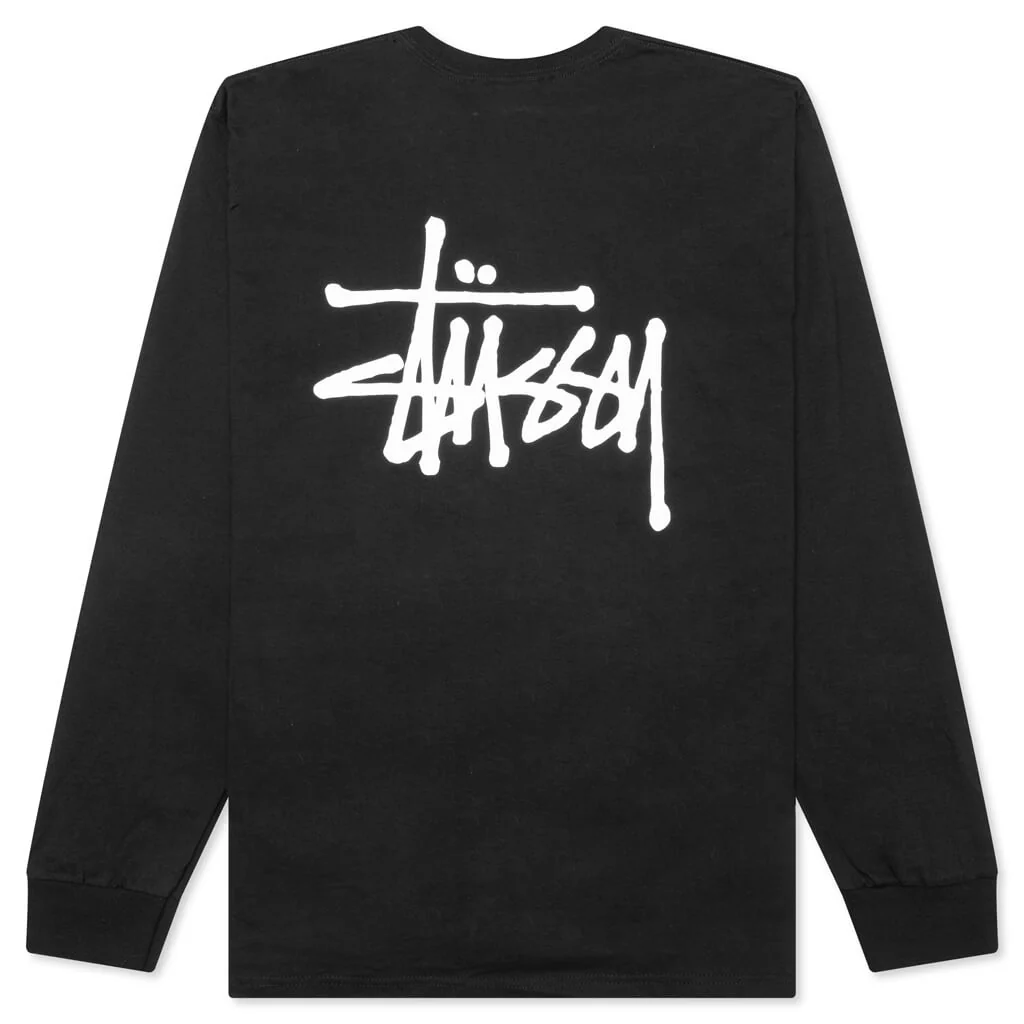 Basic Stussy L/S Tee - Black - Image 2