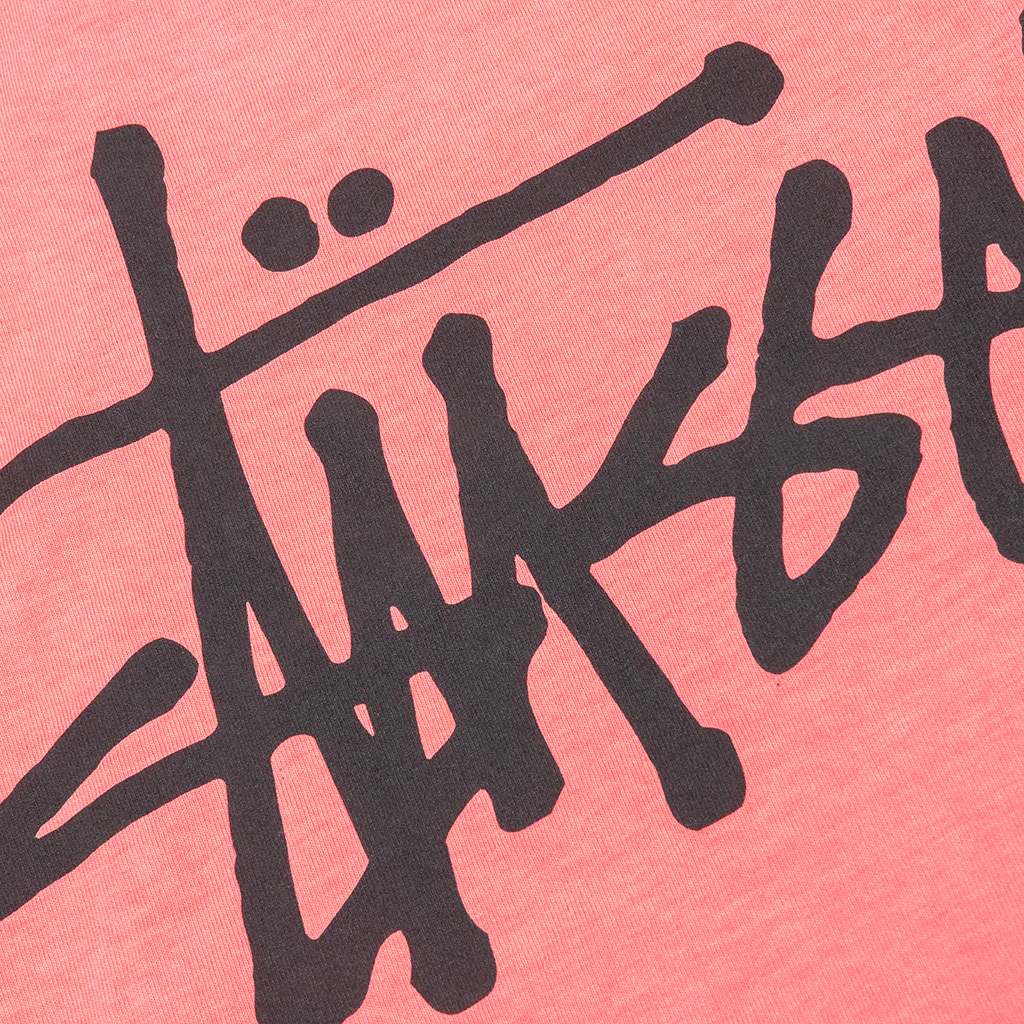Basic Stussy Pigment Dyed L/S Tee - Coral - Image 4