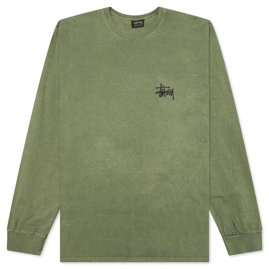 Basic Stussy Pig. Dyed L/S Tee - Olive