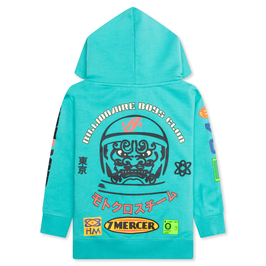 Kids BB Mercer Hoodie - Bright Aqua - Image 2