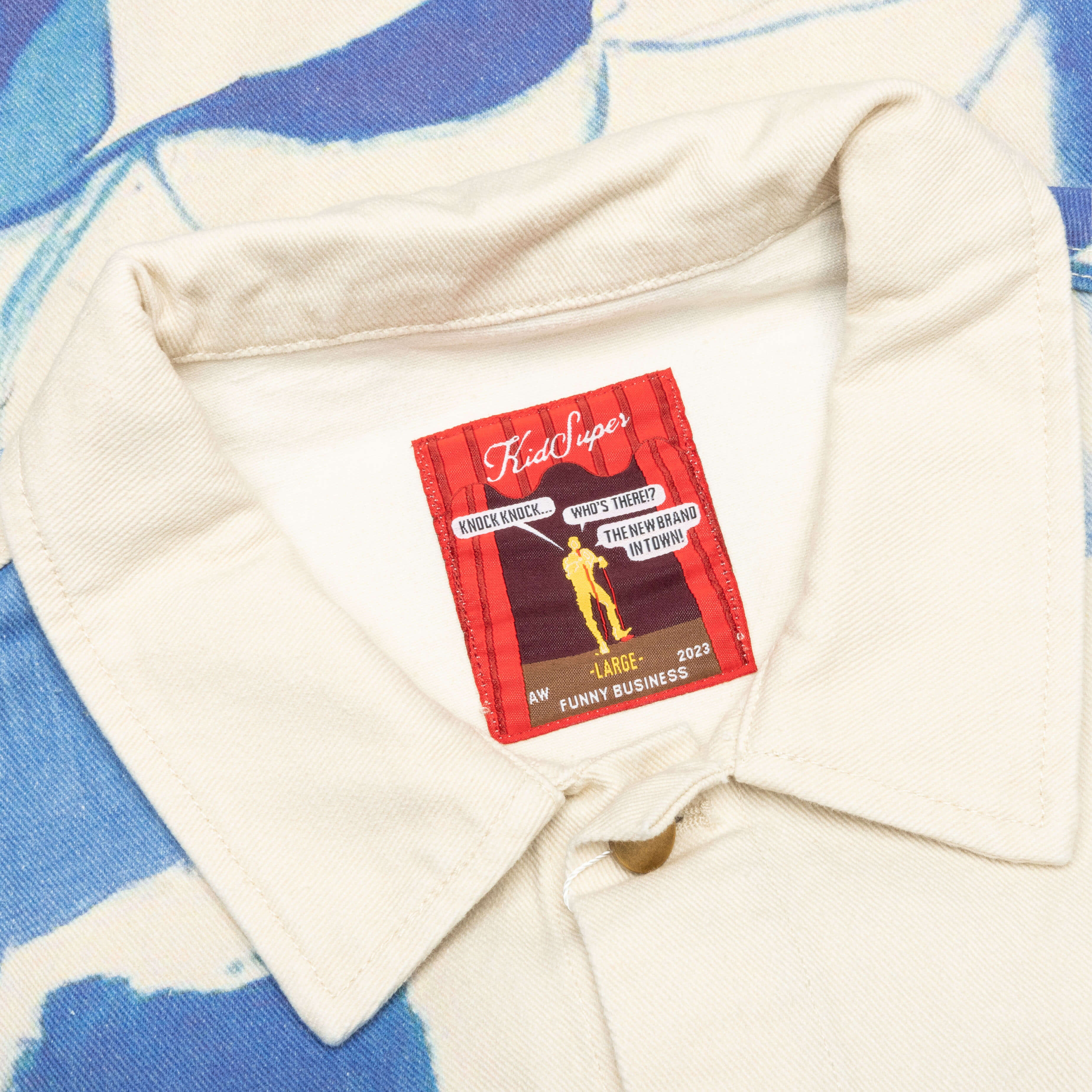 Bedroom Painting Denim Jacket - Cream - Image 3