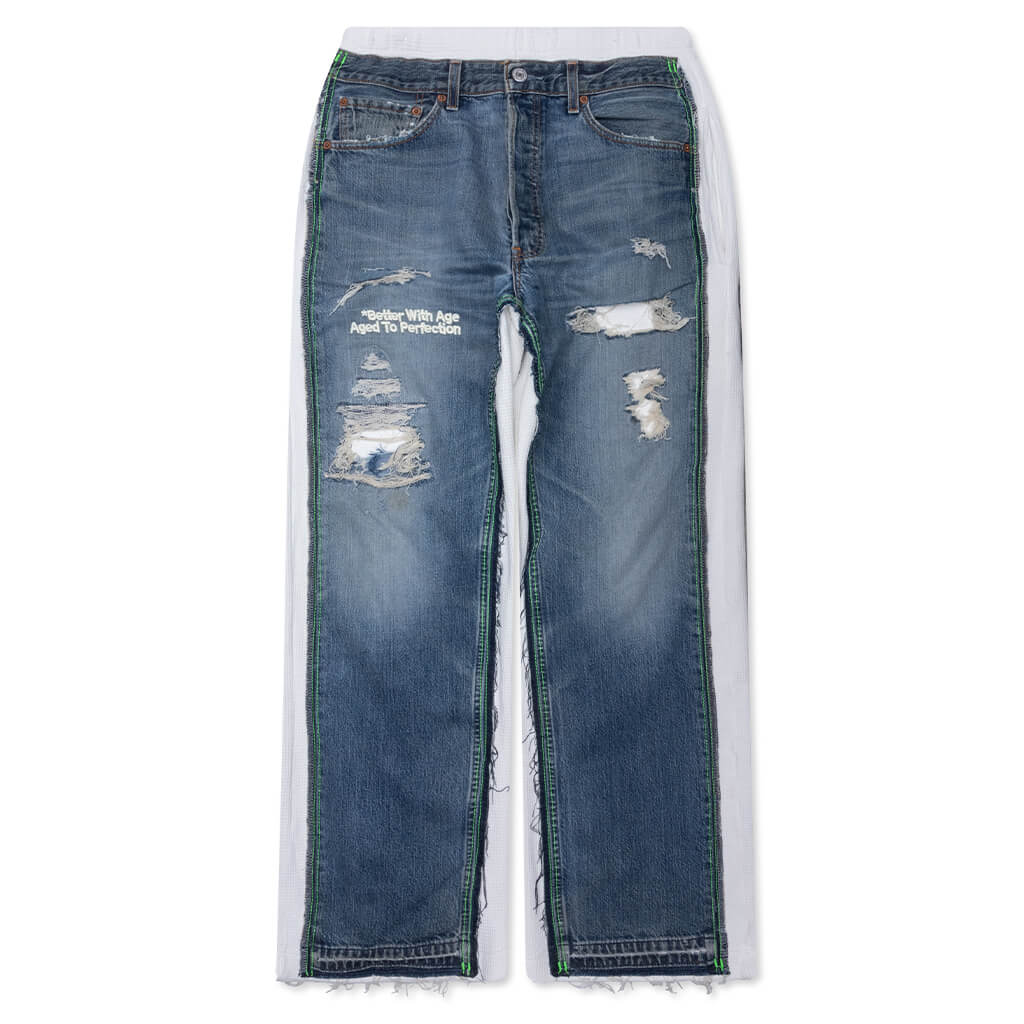 Franklin Denim Sweatpants - Indigo/White