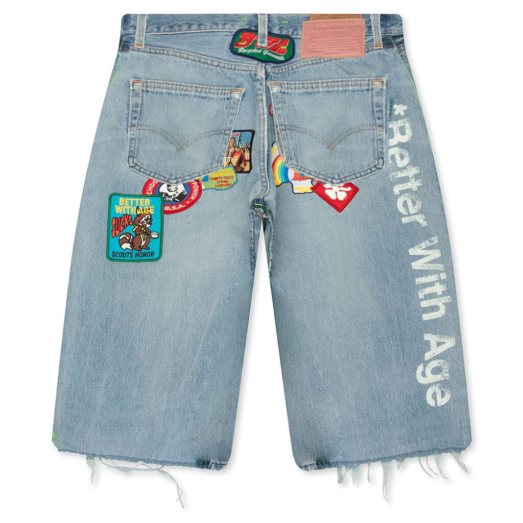 Gentlemen's Triple-Wide Long Denim Short - Indigo - Image 2