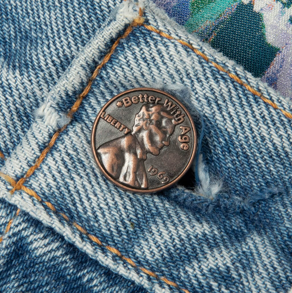 Gentlemen's Triple-Wide Long Denim Short - Indigo - Image 3