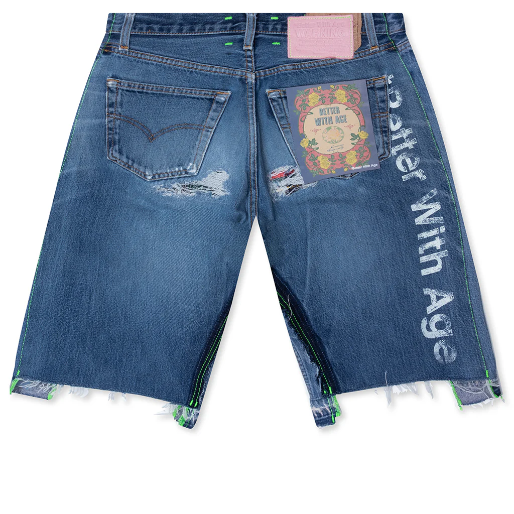 Monroe Triple-Wide Denim Repair Short - Indigo - Image 2