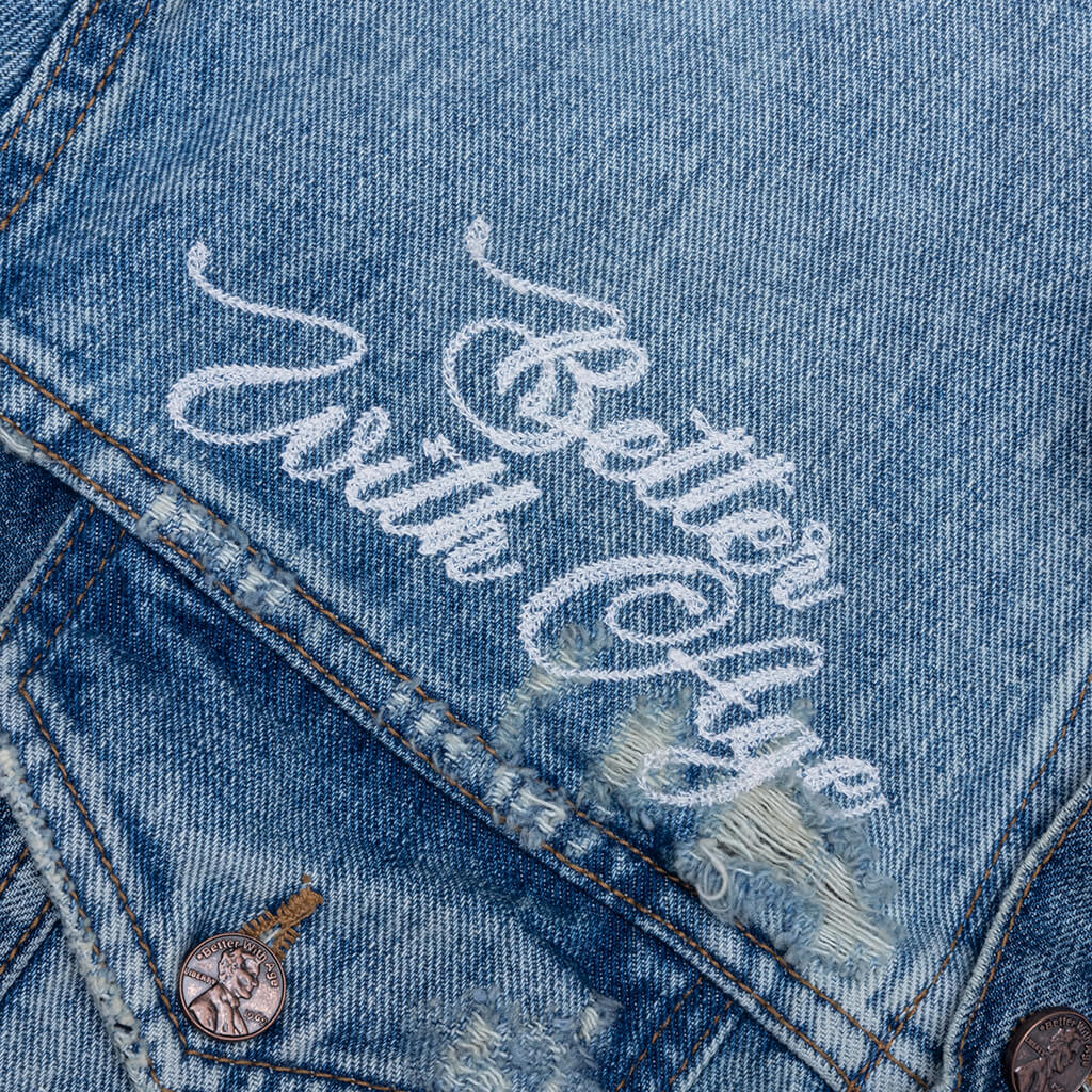 Repair Denim Jacket - Indigo - Image 3