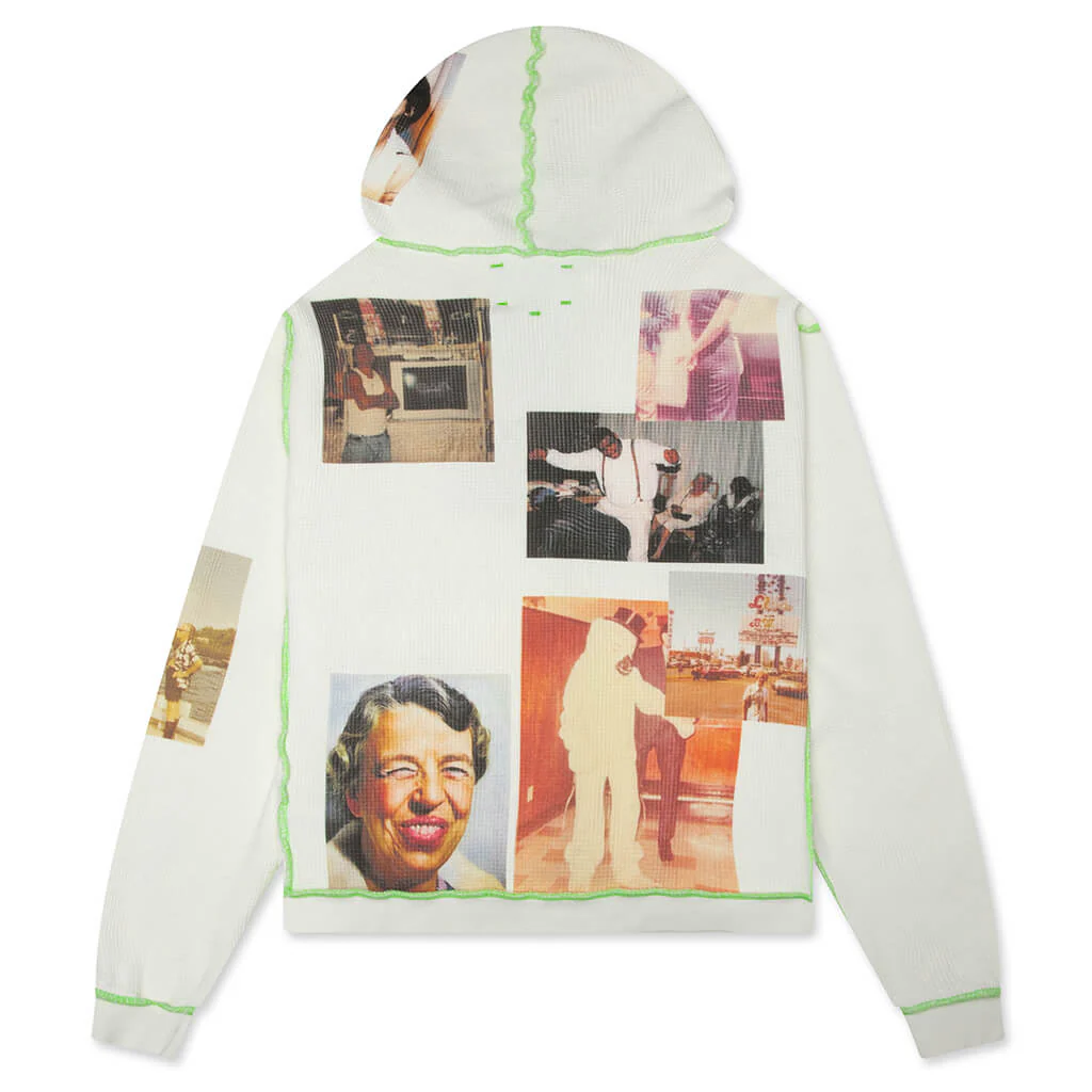 Ricky Waffle Zip-Up Hoodie - White - Image 2