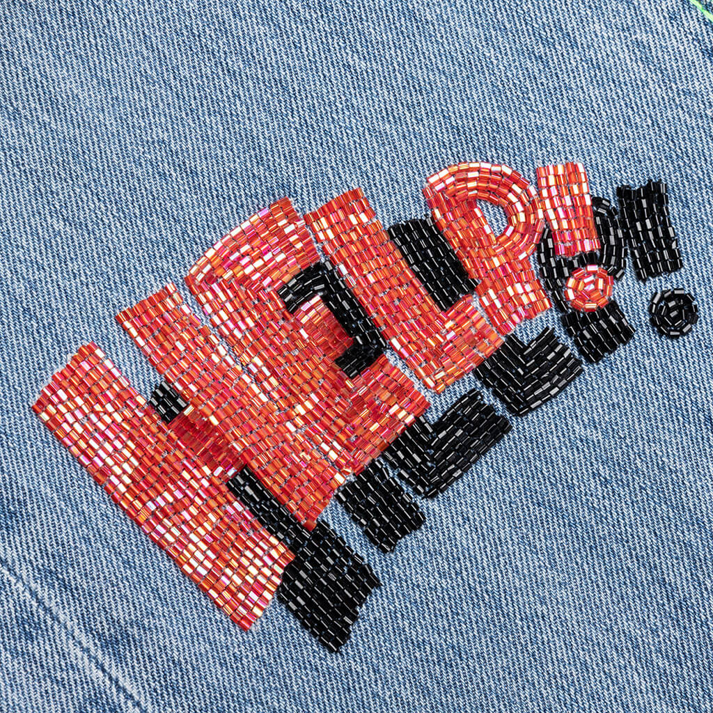Sham Hand-Beaded Double-Wide Denim - Indigo - Image 5