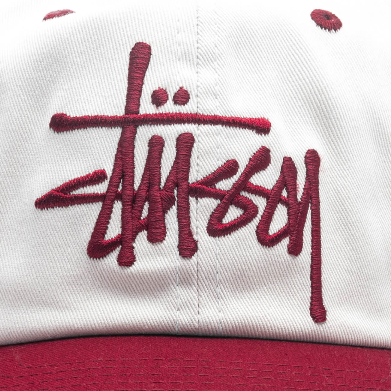 Big Basic Vintage Cap - Natural/Wine - Image 2