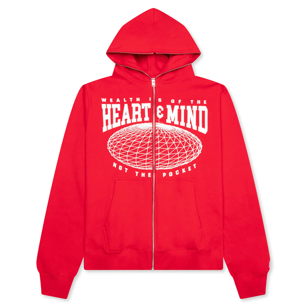 HMU Zip Front Hoodie - Red