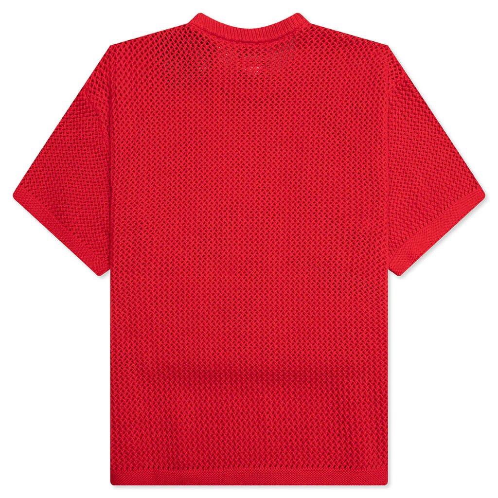 Mercer Jersey S/S Knit Cropped Fit Shirt - Red - Image 2