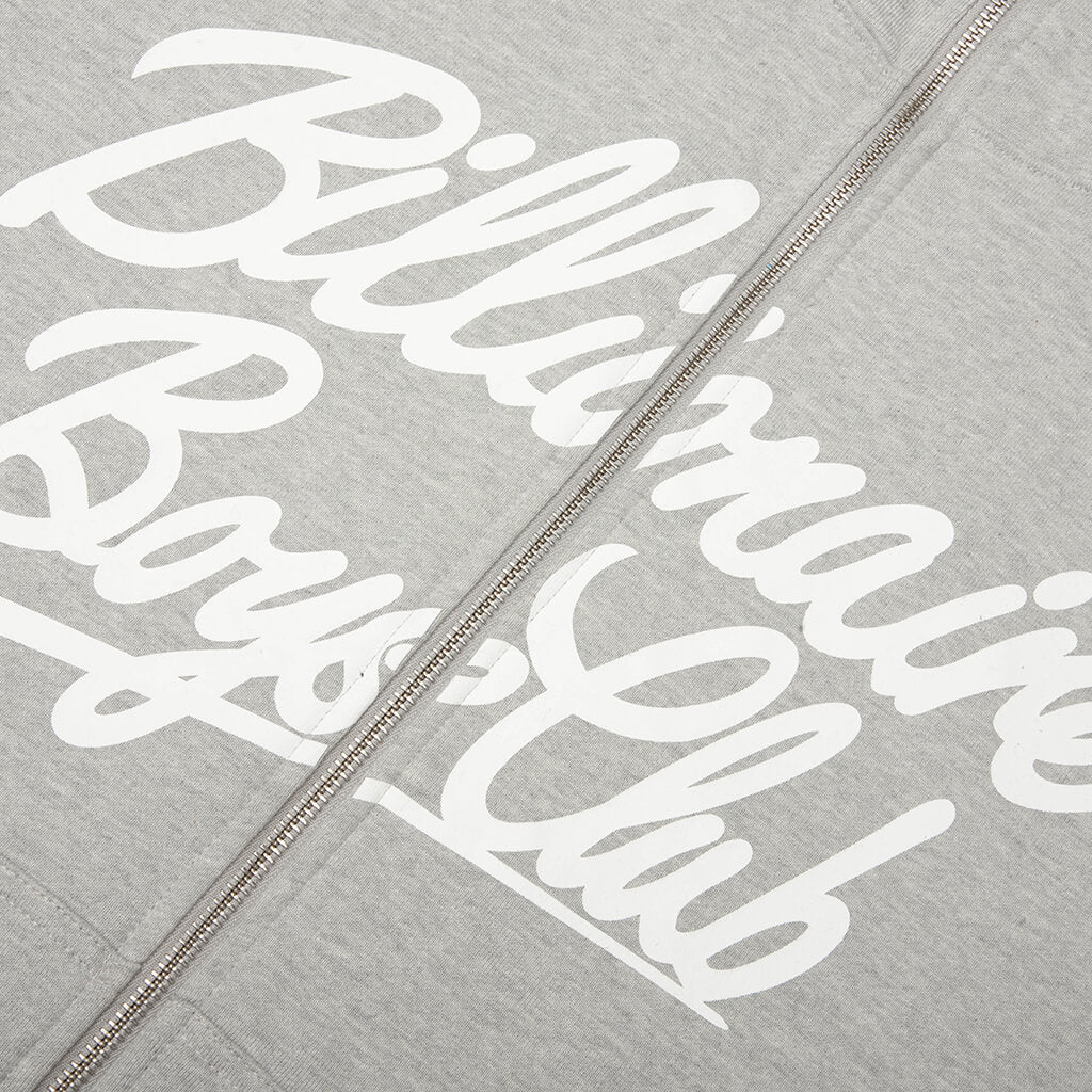 Script Zip Hoodie - Heather Grey - Image 3