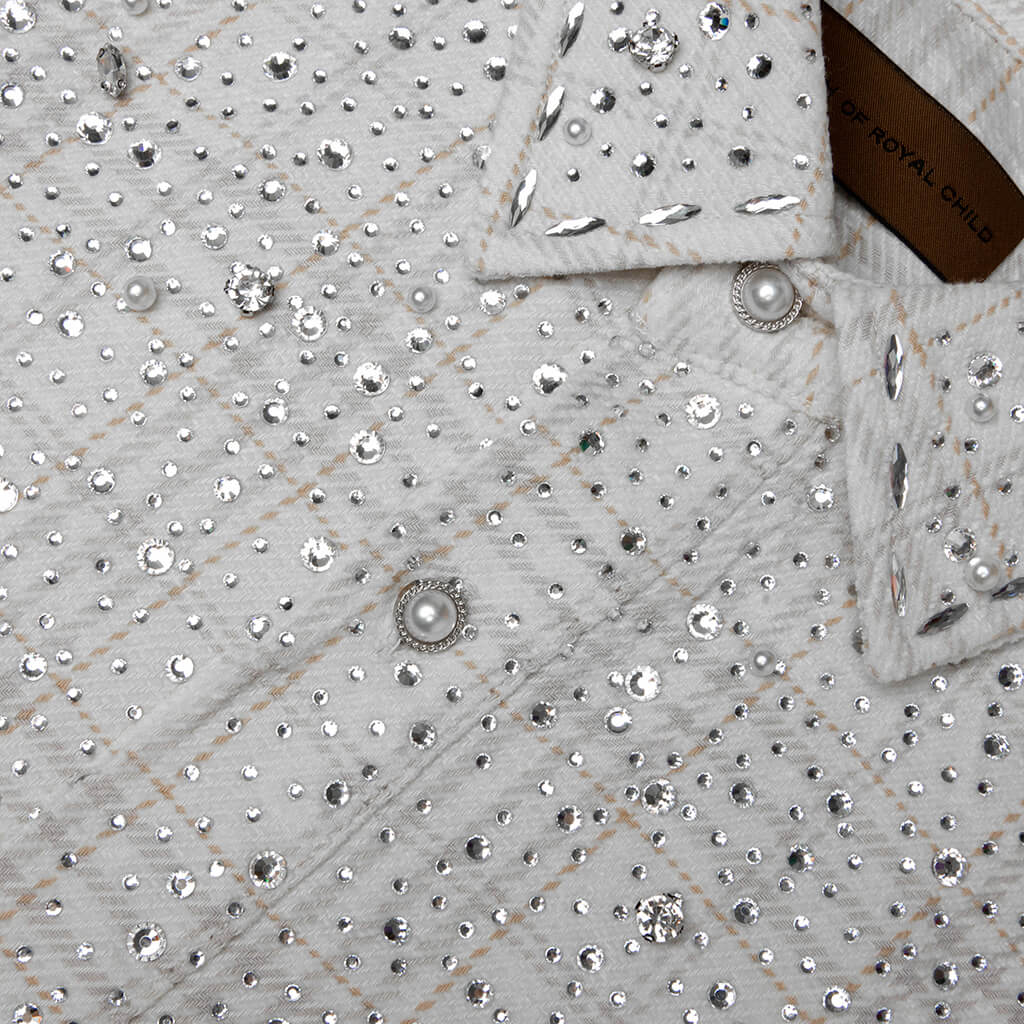 20K Pearl Diamond Shirt - White/Beige - Image 3