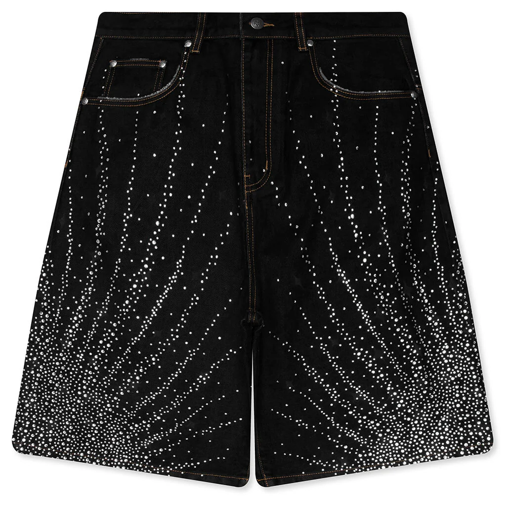 20K Diamond Starlight Denim Shorts - Black
