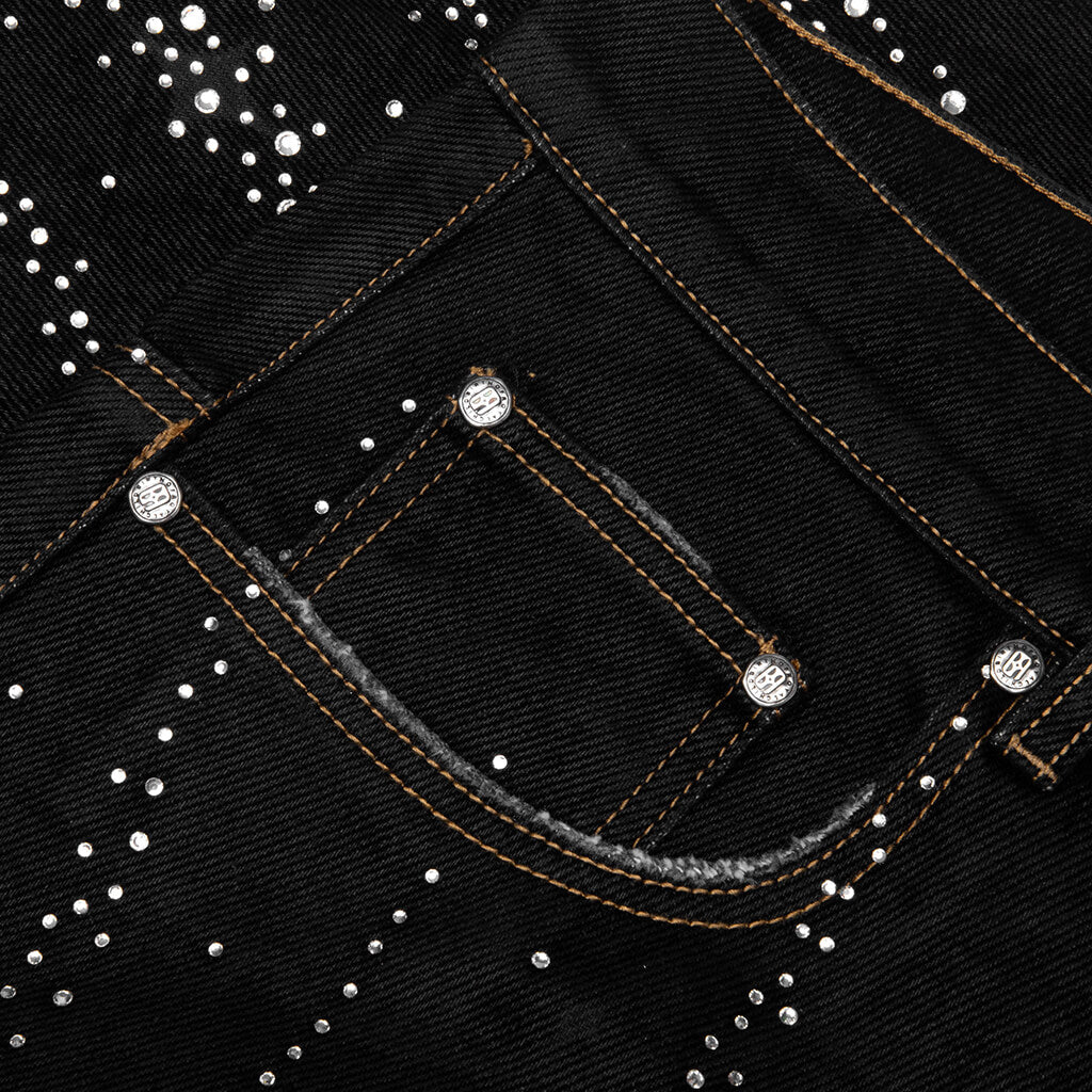 20K Diamond Starlight Denim Shorts - Black - Image 4