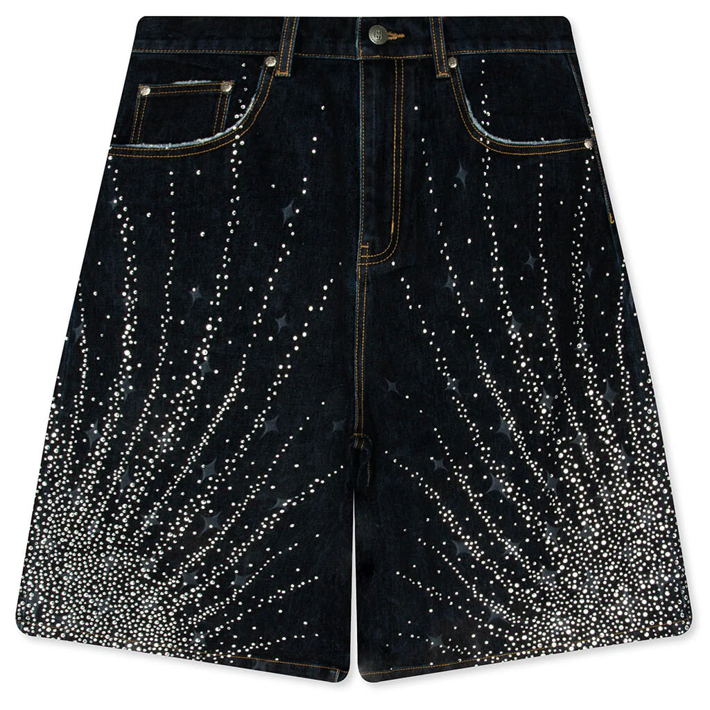 20K Diamond Starlight Denim Shorts - Blue