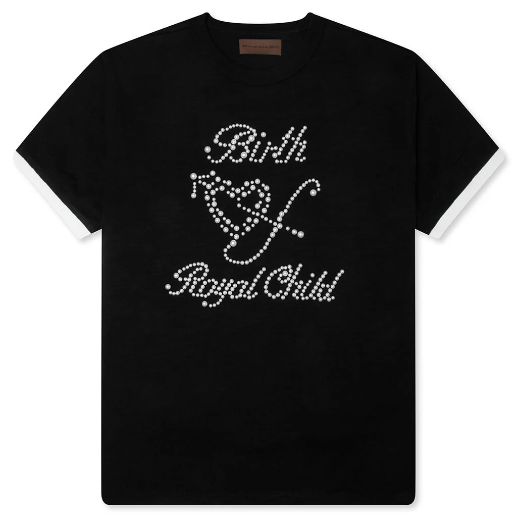 Pearl Patchwork S/S T-Shirt - Black