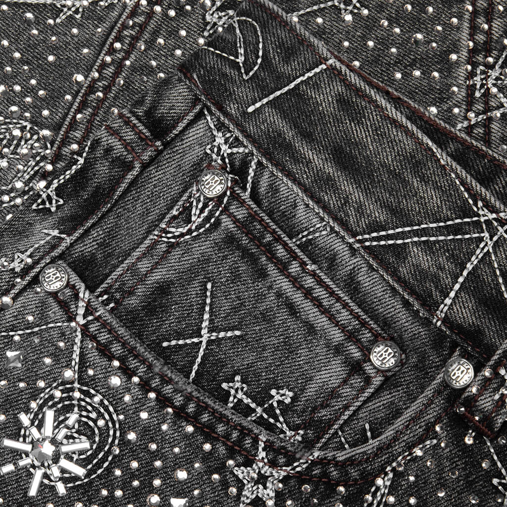 20K Zodiac Diamond Denim Pants - Black - Image 4