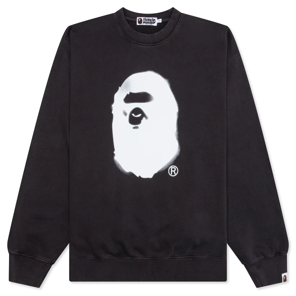 Spray Ape Head Crewneck - Black
