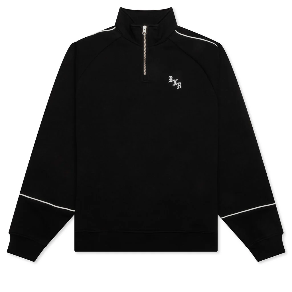 BxR Piped Quarter Zip Sweater - Black