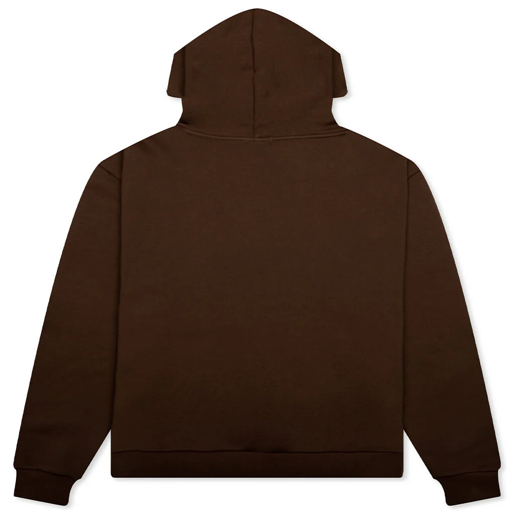 Embroidered Hoodie - Walnut W/ Cream - Image 2