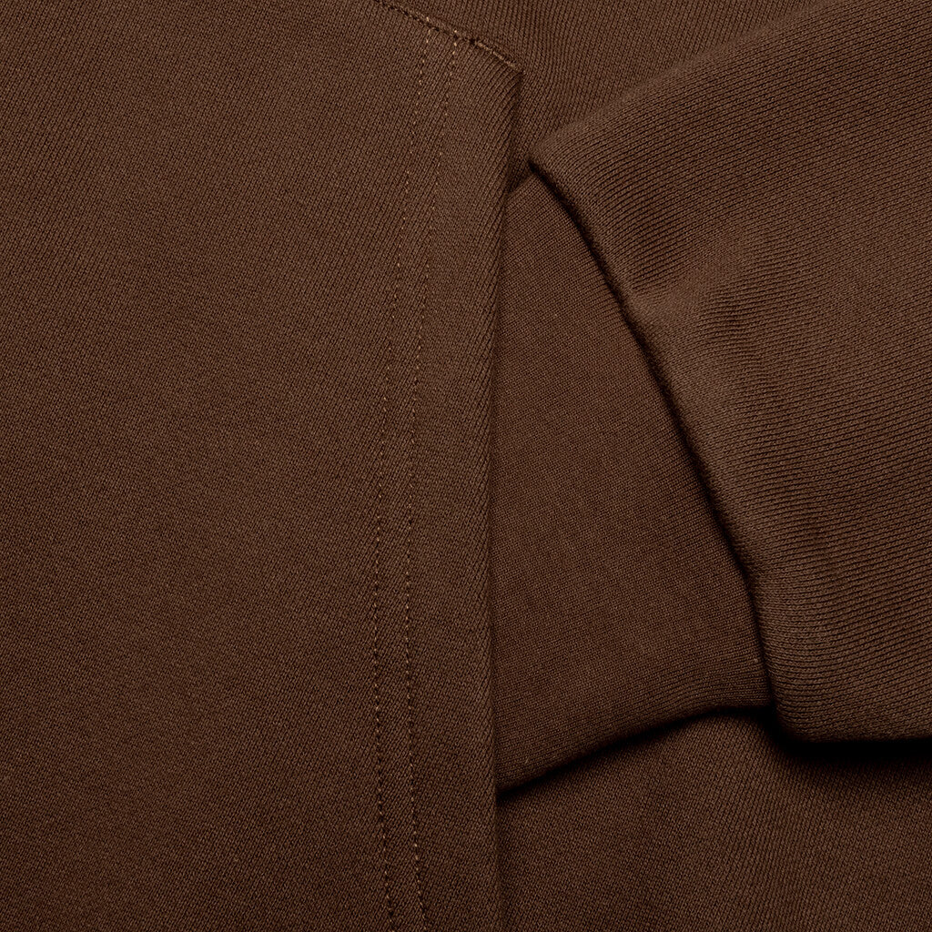 Embroidered Hoodie - Walnut W/ Cream - Image 4