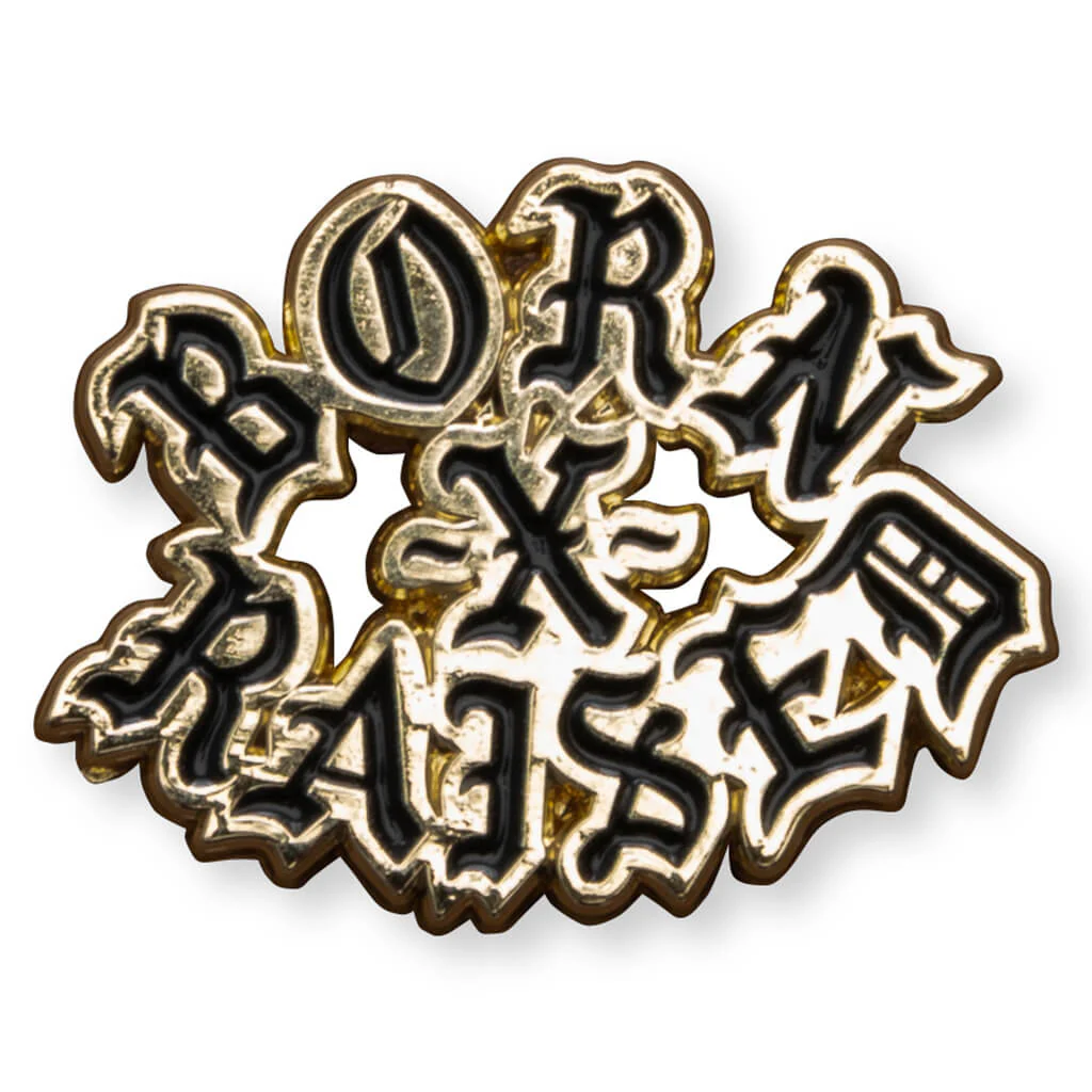 Enamel Rocker Pin - Black/Gold