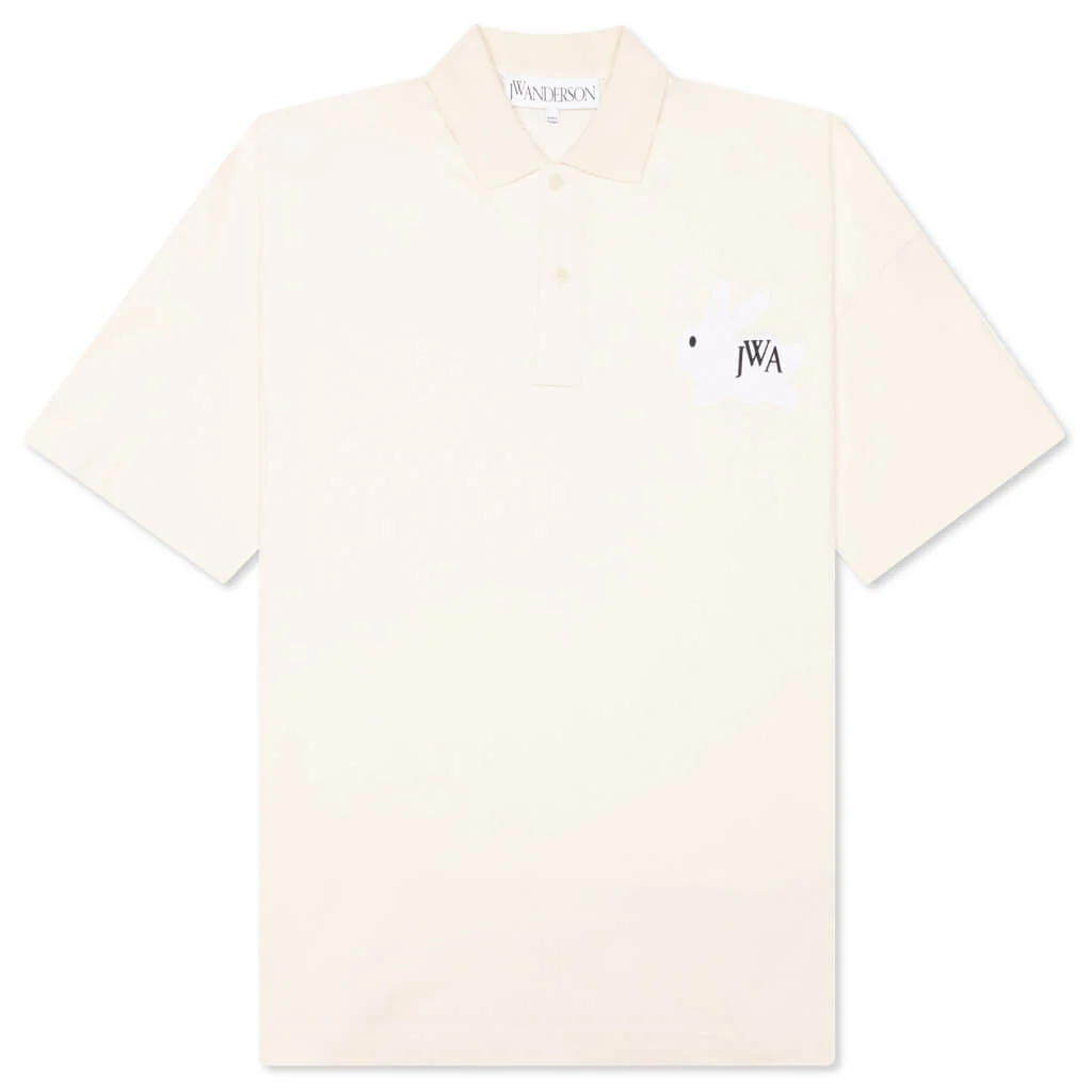 Bunny Embroidery Polo Shirt - Beige