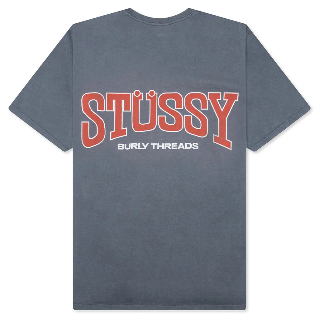 Burly Threads Pig. Dyed Tee - Indigo - Image 2