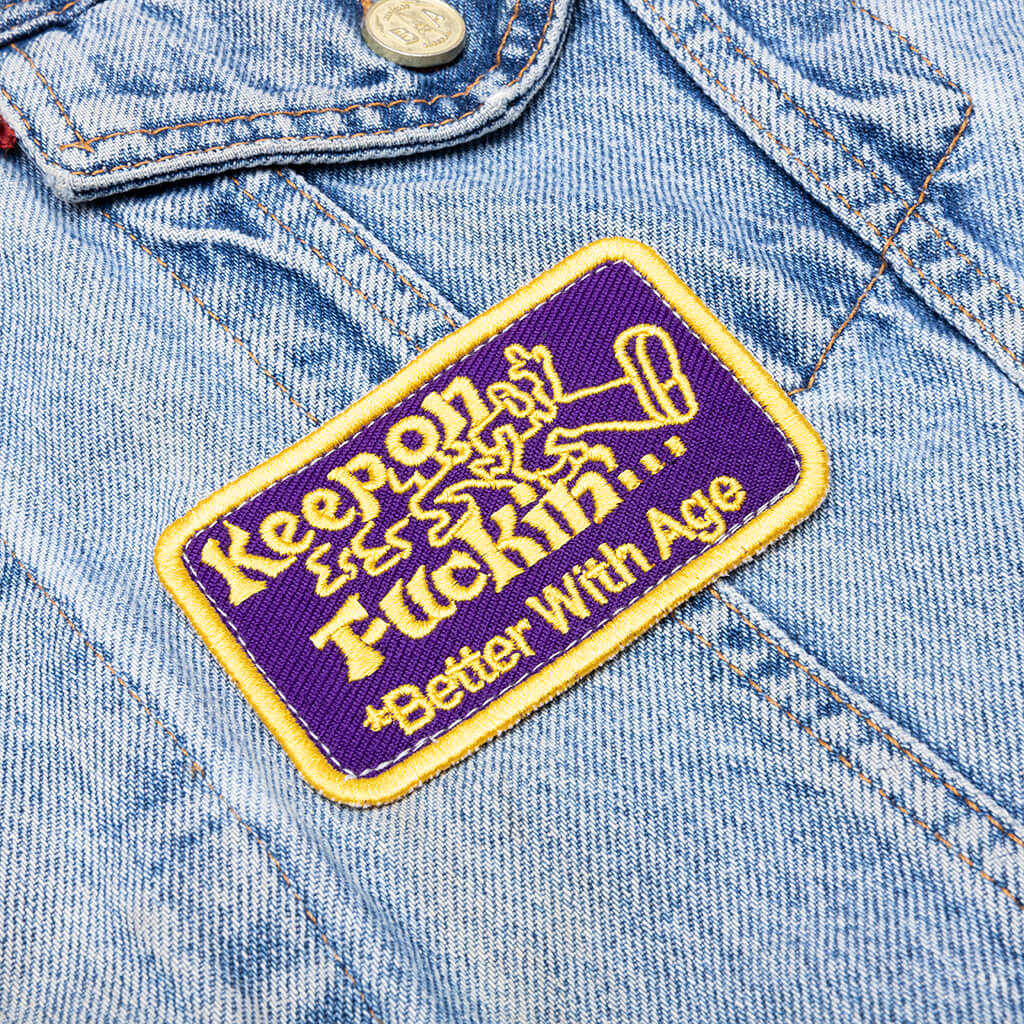 Charlatan Reversible Denim/Baseball Jacket - Indigo - Image 3