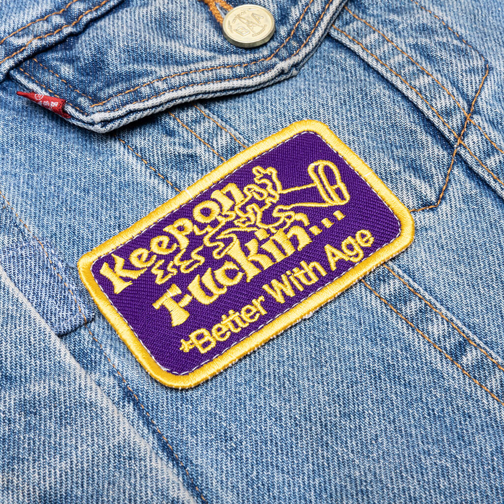 Charlatan Reversible Denim/Baseball Jacket - Indigo - Image 3