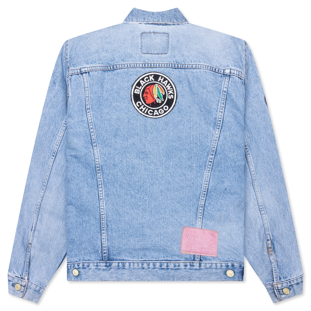 Charlatan Reversible Denim/Baseball Jacket - Indigo - Image 2