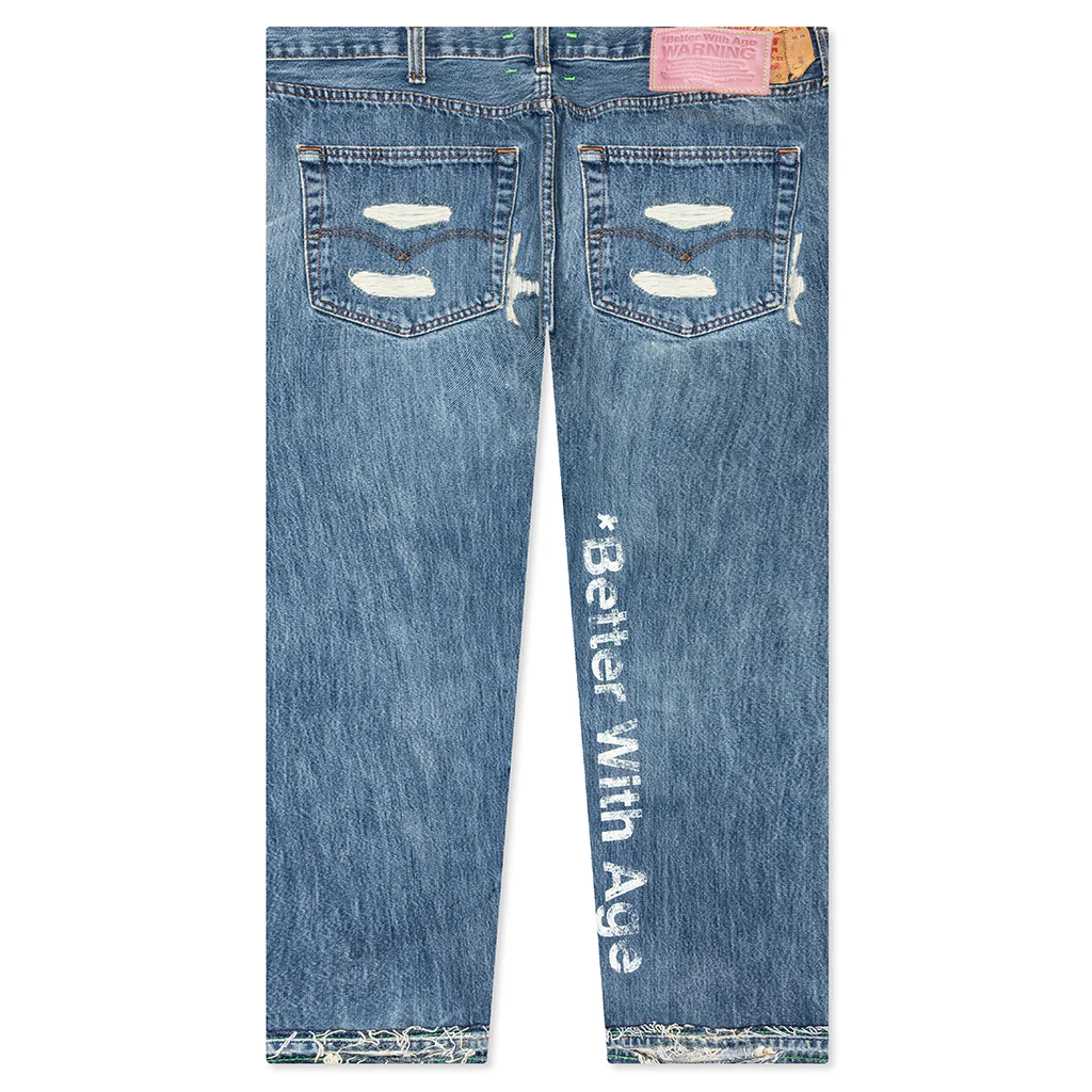 Denim Repair Pants - Indigo - Image 2