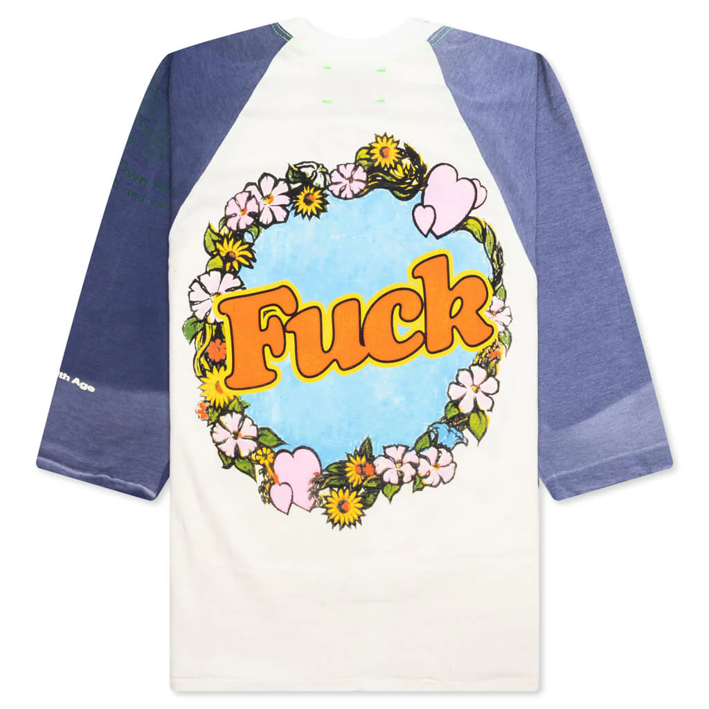 Shit Fuck Raglan Tee Shirt - Multi - Image 2