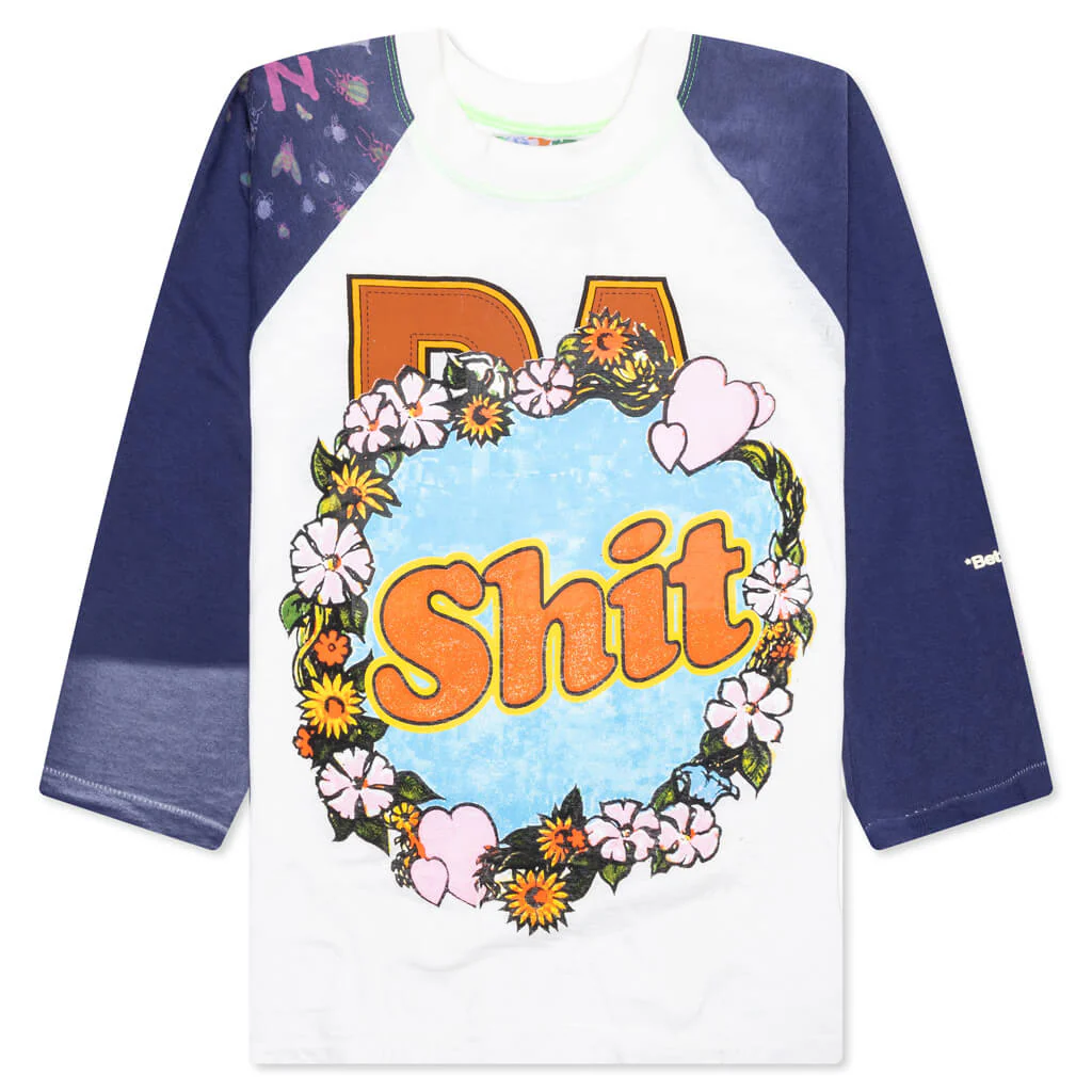 Shit Fuck Raglan Tee Shirt - Multi