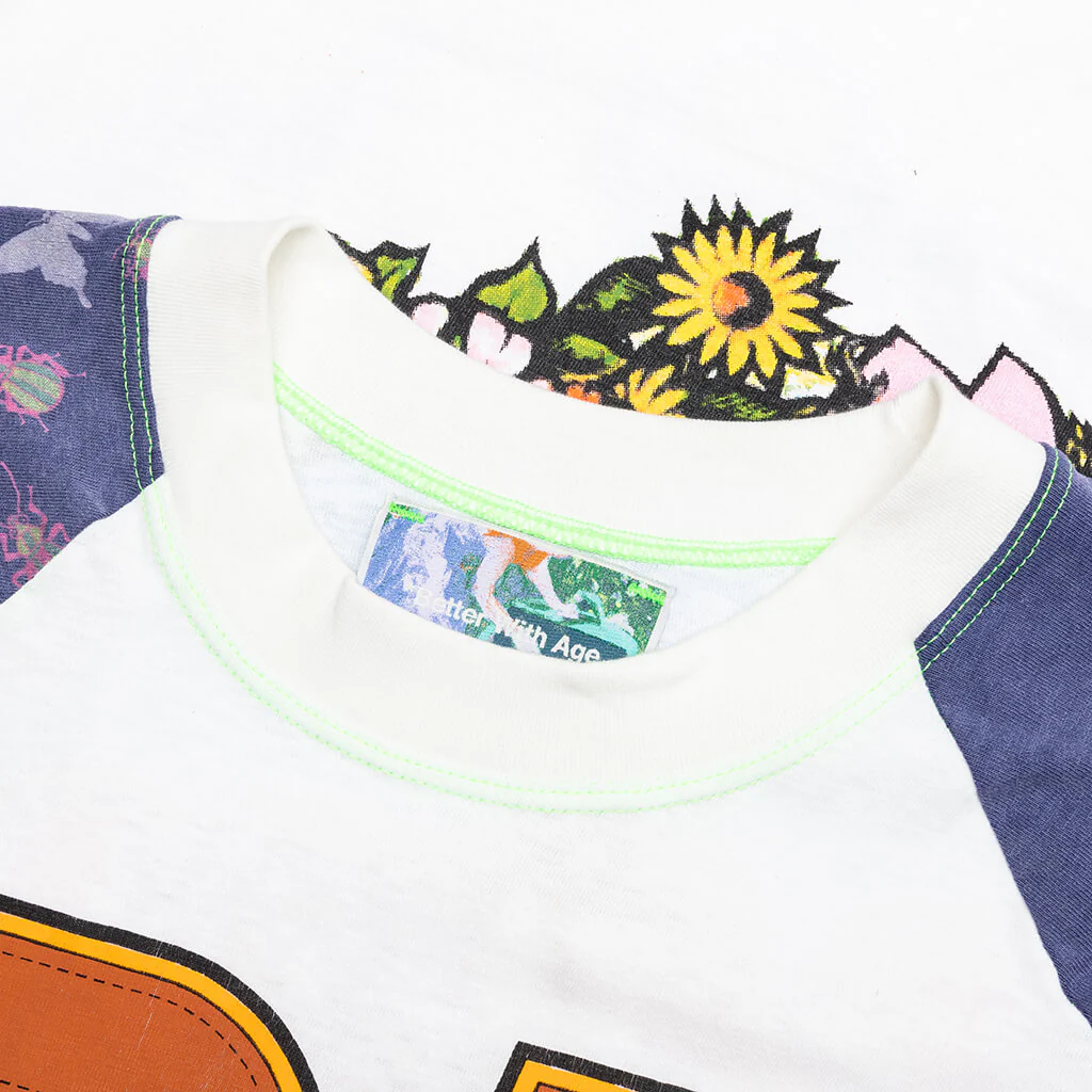 Shit Fuck Raglan Tee Shirt - Multi - Image 3